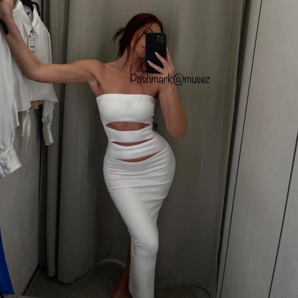 Zara CUT OUT MAXI DRESS - Picture 10 of 16